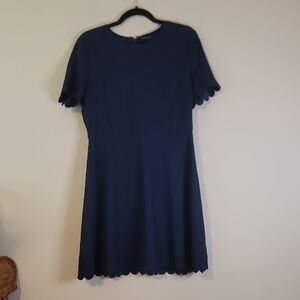 Banana Republic Navy Scalloped Mini Dress